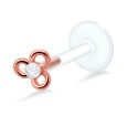 Flower Shaped Stone Set Labrets Push-in LA-378